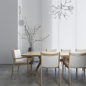 Nordic Dining Table and Chair Combination Table and Chair Combination 3d model