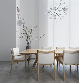 Nordic Dining Table and Chair Combination Table and Chair Combination 3d model