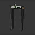 Security Gate With Top Digital Display Red Button And Gray Vertical Frame