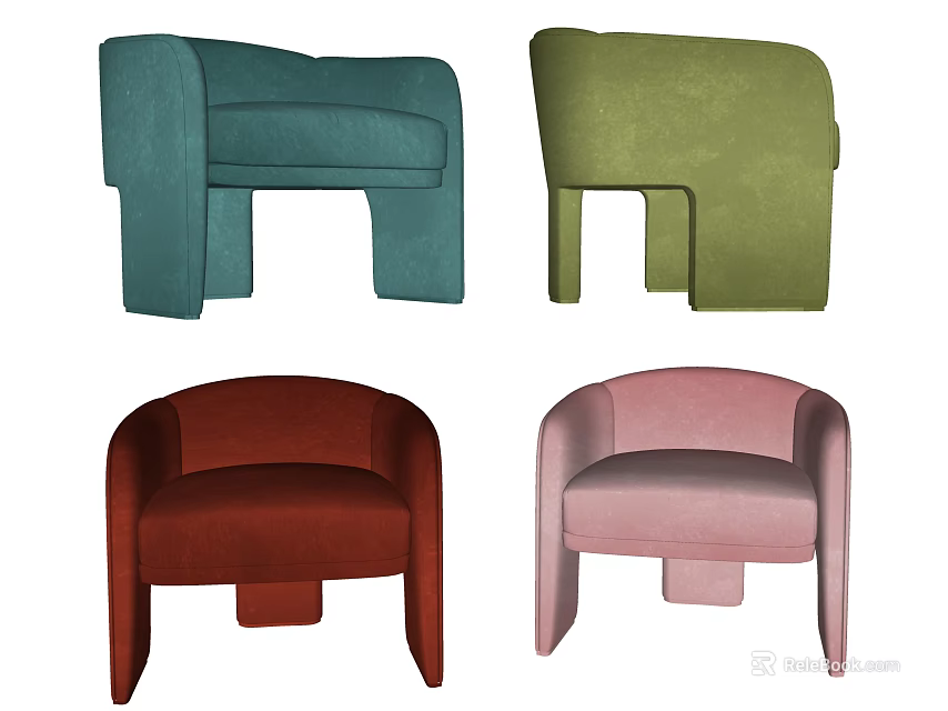 Modern Single Sofa With Assorted Colors And Sleek Design For Home Interior 3d model