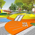 Vibrant Kids Playground with Circular Design Slide Climbing Structures and Letter Elements