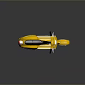 Yellow Classic Scooter With Black Seat And Shiny Reflection On Dark Surface