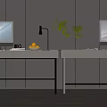 Modern desk combination 3d model