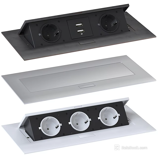 Modern Switch Panel With Multiple Sockets USB Ports And Sleek Design For Home 3d model