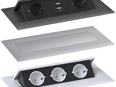 Modern Switch Panel With Multiple Sockets USB Ports And Sleek Design For Home 3d model