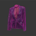 Distressed Blue Blazer with Vintage Design on Mannequin for Everyday Use