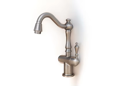 Wall Mounted Stainless Steel Faucet With Classic Design And Single Handle 3d model