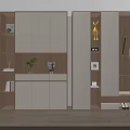 Modern Shoe Cabinet With White Wooden Design Storage Shelves Hanging Bag And LED Lighting