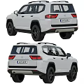 White Toyota SUV Shown From Multiple Angles 3d model