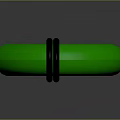 Stylish Green Crescent Shaped Clothing Accessory With Black Ring Accent Detail