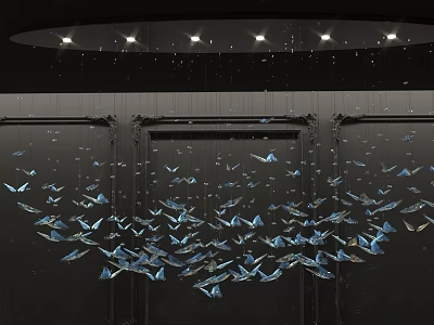 Swarovski butterfly crystal chandelier 3d model