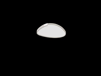 Modern Round White Ceiling Light with Smooth Surface and Soft Illumination 3d model