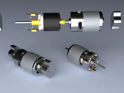 High Precision Industrial Motor Components With Metal Parts In Multiple Angle Views 3d model
