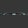 Futuristic Circular Equipment Featuring Blue Illuminated Panels And Sleek Modern Design