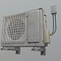 Air Conditioner Fan Outdoor Unit With Metal Grille Side Panel And Connected Cable Mounting Brackets