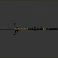Modern Tactical Tan Sniper Rifle With Precision Scope And Bipod