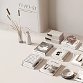 Stacked and Open Books Magazines with Stylish Covers on Minimalist Tabletop Decor