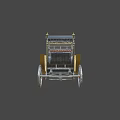 Classic Black and Gold Carriage with Enclosed Cabin Spoked Wheels and Decorative Lanterns