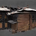 Ancient Wooden Architecture With Traditional Roof Structure And Wooden Windows Design