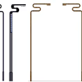 Various Designs of Outdoor Lights With Curved Poles and Decorative Shades