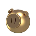 Decorative Ornament Set Featuring Shiny Golden Piggy Bank for Home Decor