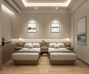 New Chinese Room Hotel Room 3d model