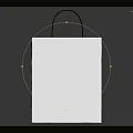 White Paper Shopping Bag With Black Handles For Daily Use And Simple Design