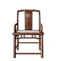 Traditional Chinese Style Wooden Armchairs With Carved Backrest And Armrest Design