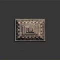 Ancient Bronze Carved Decorative Box With Intricate Patterns Raised Ornament And Ornate Base