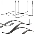 Stylish Modern Curved Wave Metal Chandelier Design For Contemporary Interiors
