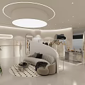 Fashion Clothing Store Modern White Interior With Mannequins And Clothes Display Racks