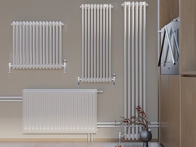 White Radiators In Various Styles For Modern Interior Heating Solutions 3d model