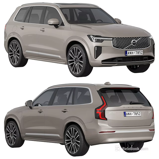 Luxury Volvo SUV Car With Modern Silver Exterior And Front Rear Sleek Design Features 3d model 