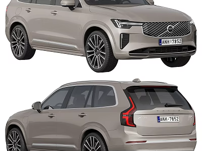 Luxury Volvo SUV Car With Modern Silver Exterior And Front Rear Sleek Design Features 3d model