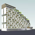 Modern Office Building Exterior With Multiple Floors Green Terraces And Glass Windows