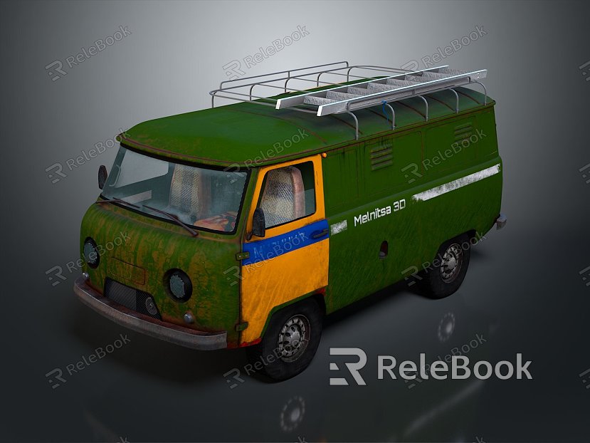 minibus minibus minivan driverless bus bus school bus van box car model