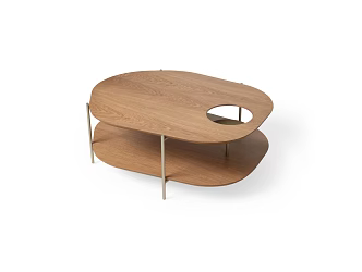 Nordic Solid Wood Coffee Table Italian Style Light Luxury Black Walnut Tea Table for Living Room Household Small Apartment Oval Tea Table 3d model