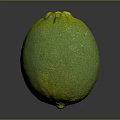Fresh Green Lemon With Textured Surface And Yellow Hues On Dark Background