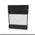 Modern Black Scene Component With Grid Panel And Decorative Frame Structure