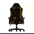 Lancer Black Yellow Gaming Chair Ergonomic Design Padded Seat Armrests With Rolling Wheels