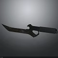 Tactical Knife With Unique Blade Design And Textured Black Handle