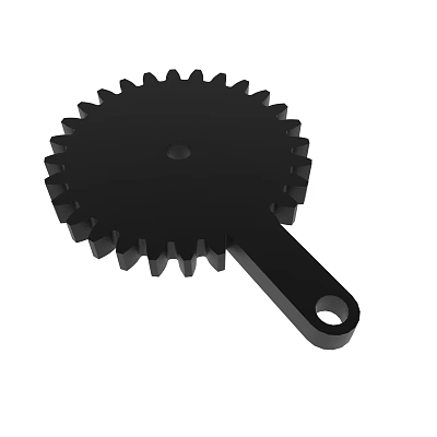 Black Gear Shaped Component With Handle 3d model
