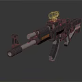 Modern Black Tactical Assault Rifle With Scope Barrel And Grip Design