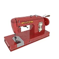 Vintage Red Sewing Machine Classic Design Essential Household Electrical Appliance