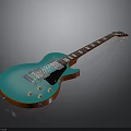 Turquoise Electric Guitar Daily Life Musical Instrument With Orange Edge Black Panel And White Knobs