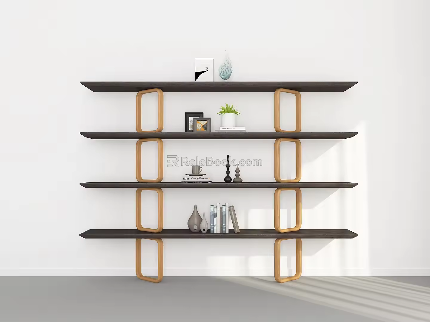 Bookshelf Model Bookshelf Decoration Bookshelf Ornaments Storage Rack Decorative Rack Book Shelf 3d model