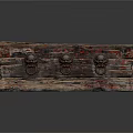 Intricate Carved Wooden Chest With Ornamental Studs And Textured Surface