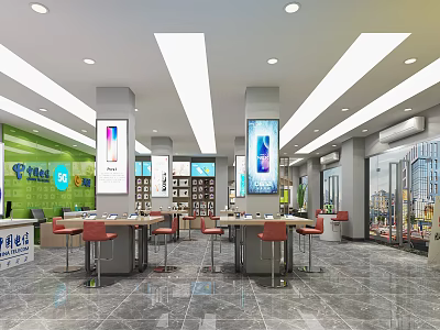 Modern Mobile Phone Shop 3d model