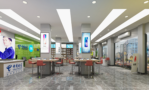 Modern Mobile Phone Shop 3d model