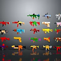 Colorful Building Block Toy Guns With Various Styles And Assorted Designs